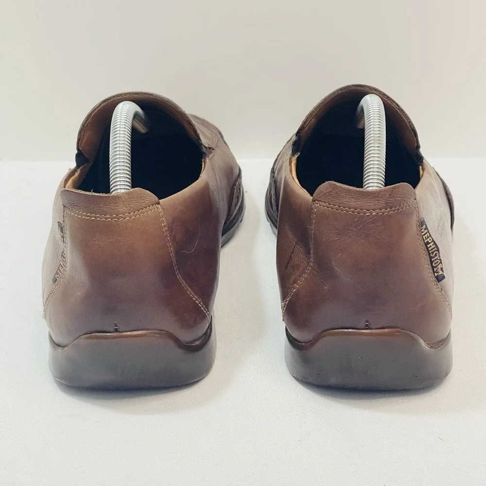 Mephisto Edlef Loafers Brown Leather Cool Air Slip On‎ Moccasin Mens 9.5